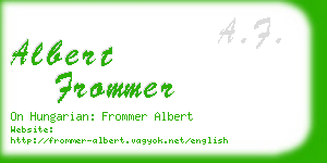 albert frommer business card